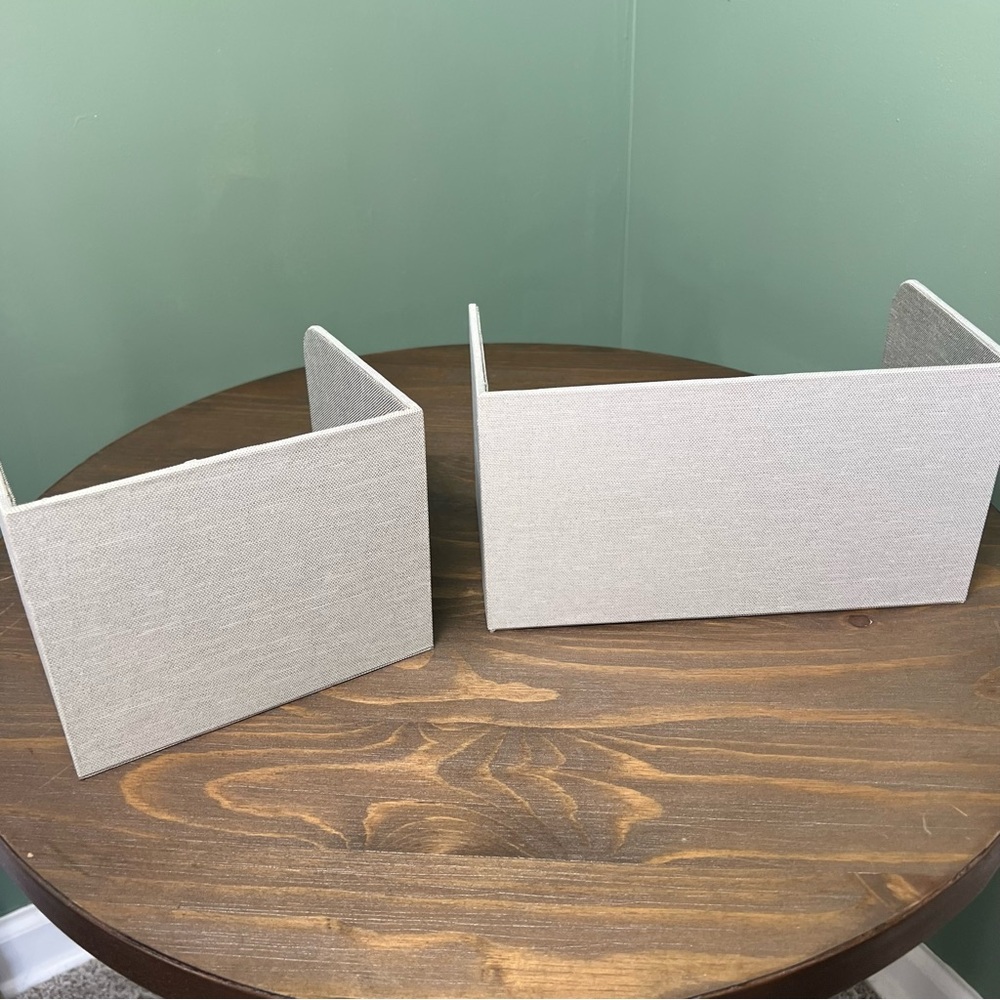 Caraway Food Storage Bin Holder Organizer Cabinet Gray x 2 Gray Canvas Magnetic - Picture 6 of 12